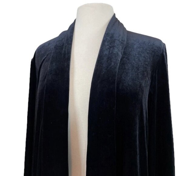 Vtg Crimson Lawrence Kurtz Velvet Open Front Stretch Cardigan Black Size Small - Picture 5 of 9